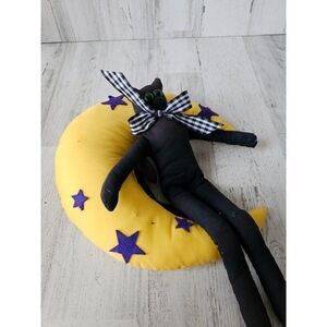 Overly raker Moon cat hanging vintage plush Halloween decor country folk